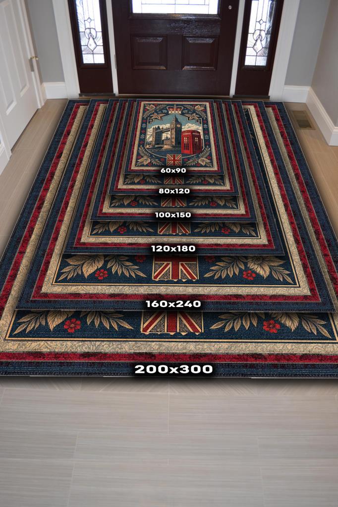 Homshtag Şehirlerde New York Temalı Dijital Baskı Yıkanabilir Pamuk Tabanlı New York  Temalı Halı