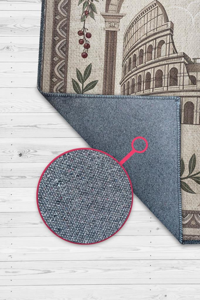 Homshtag Şehirlerde Roma Temalı Dijital Baskılı Yıkanabilir Pamuk Tabanlı Roma Şehiri Temalı Halı