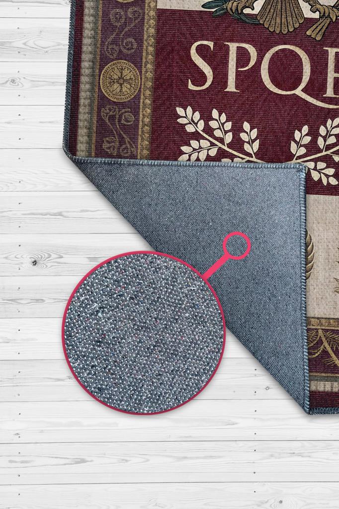 Homshtag Şehirlerde Spqr Roma Temalı Dijital Baskılı Yıkanabilir Pamuk Tabanlı Şehir Temalı Halı