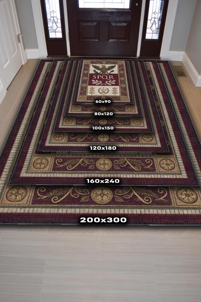 Homshtag Şehirlerde Spqr Roma Temalı Dijital Baskılı Yıkanabilir Pamuk Tabanlı Şehir Temalı Halı