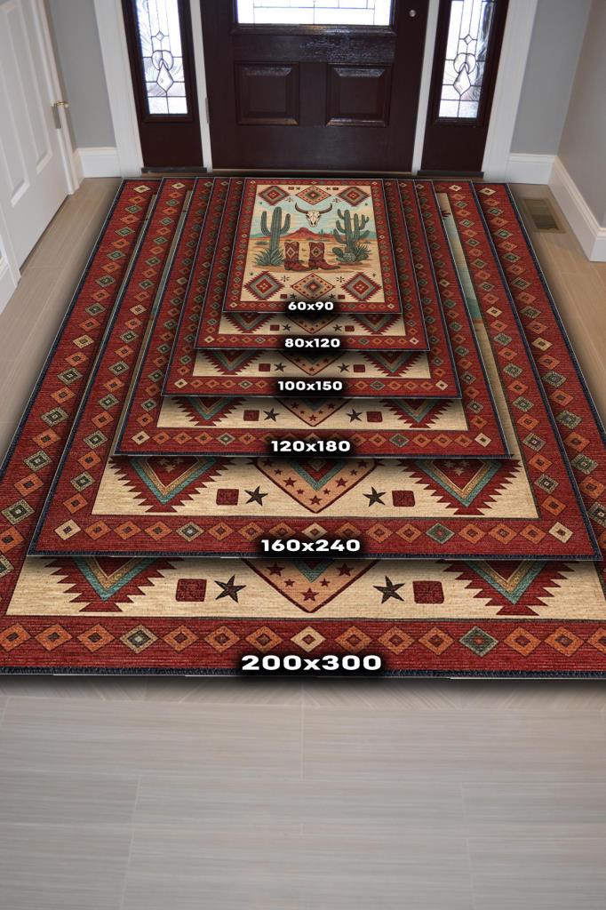 Homshtag Şehirlerde Texas Temalı Dijital Baskılı Yıkanabilir Pamuk Tabanlı Şehir Temalı Halı