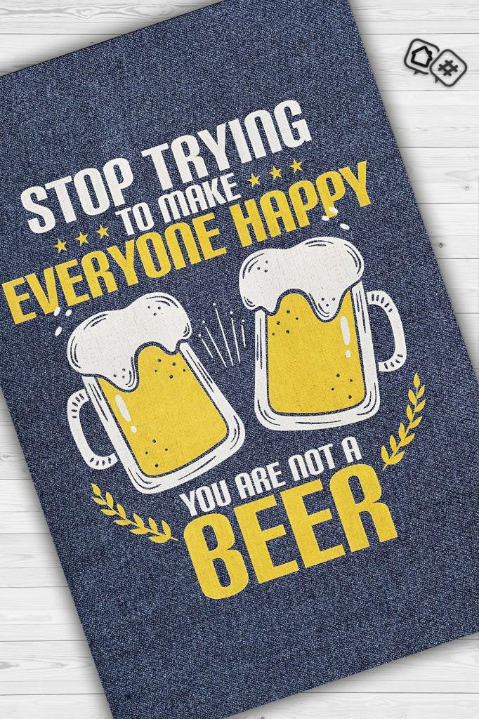 Homshtag You Are Not Beer Blue and Yellow Party Carpet Party Themed Gift Design Rug