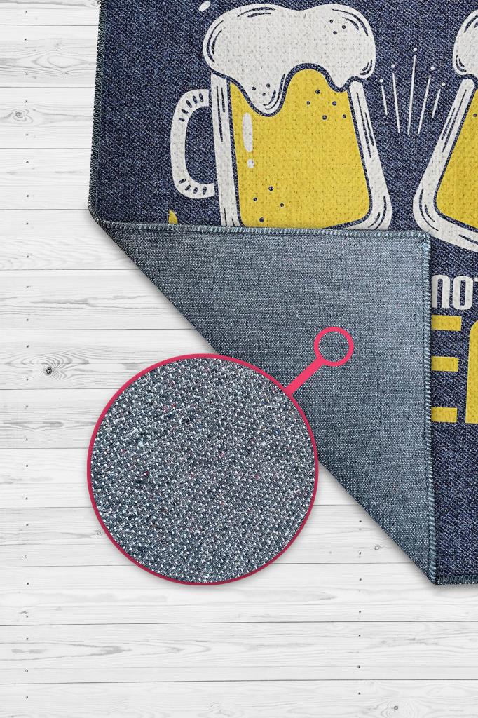 Homshtag Sen Bira Değilsin Mavi Sarı Renkli Parti Halısı Parti Temalı Hediyelik Tasarım Halı