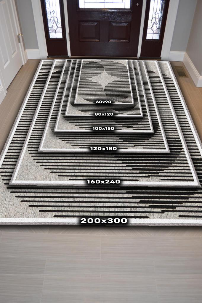 Homshtag Senin Kararın Krem Bej Renkli Halı Geometrik Oturma Odası Halısı Minimal Salon Halı