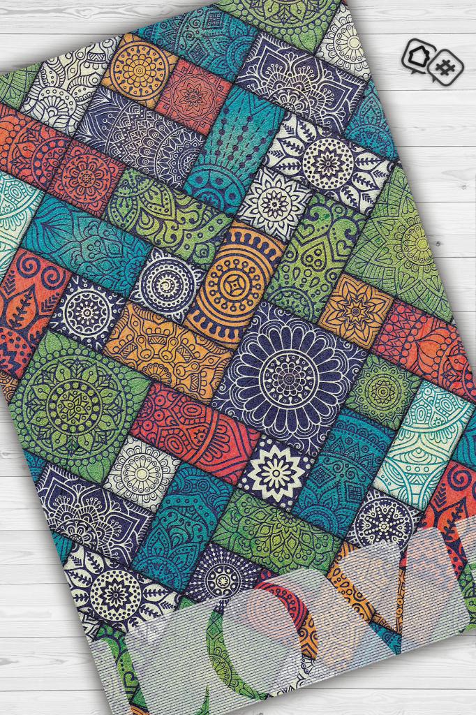 Homshtag Sevgi Gereken Yer Etnik Desenli Salon Halısı Modern Oturma Odası Halısı Çok Renkli Halı