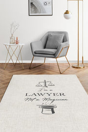 Homshtag Sihirbaz Değilim Avukatım Krem Renk Avukat Ofis Halısı Hediyelik Halı Avukat Temalı Halı