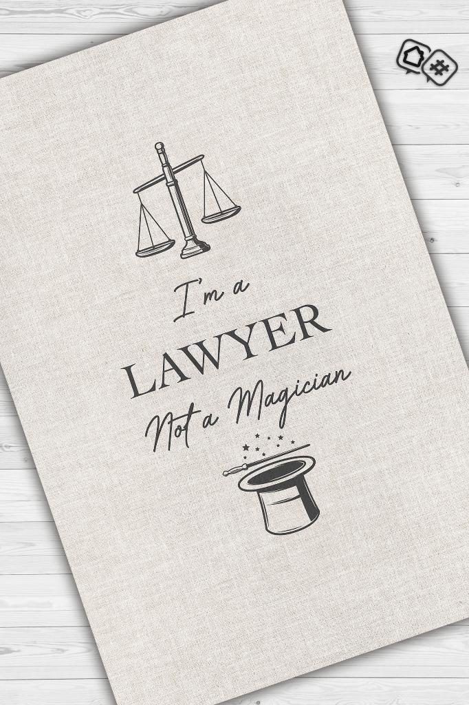 Homshtag Sihirbaz Değilim Avukatım Krem Renk Avukat Ofis Halısı Hediyelik Halı Avukat Temalı Halı