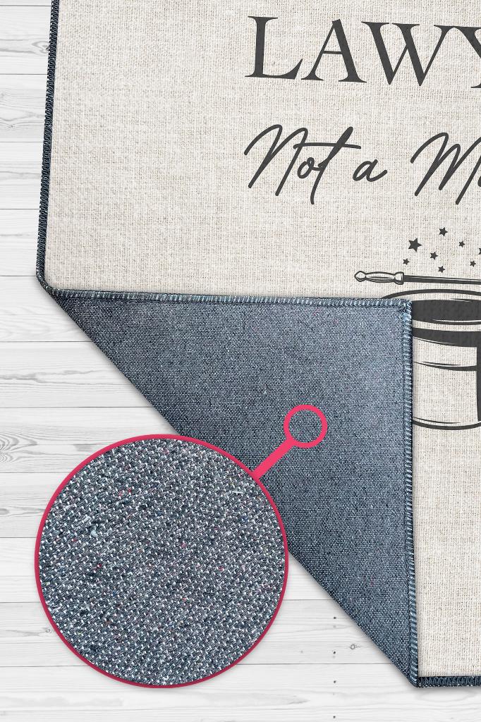 Homshtag Sihirbaz Değilim Avukatım Krem Renk Avukat Ofis Halısı Hediyelik Halı Avukat Temalı Halı