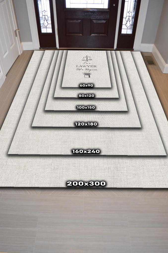 Homshtag Sihirbaz Değilim Avukatım Krem Renk Avukat Ofis Halısı Hediyelik Halı Avukat Temalı Halı