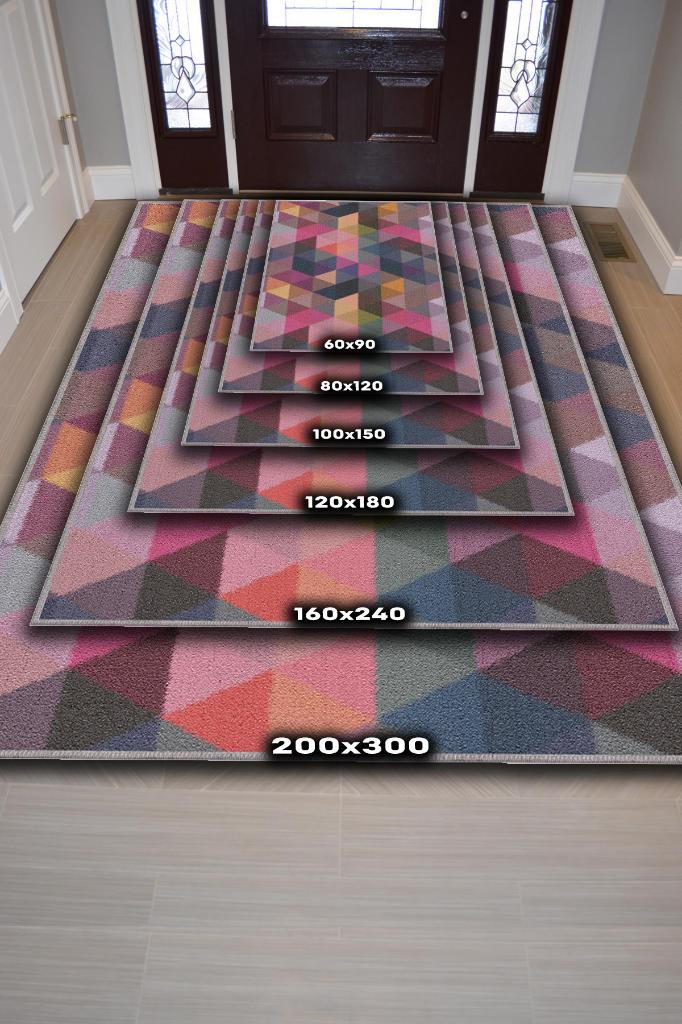 Homshtag Şimdi Değilse Ne Zaman Geometrik Desenli Salon Halısı Çok Renkli Oturma Odası Halısı