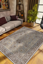 Homshtag Şimdi Yada Asla Etnik Desenli Halı Geometrik Salon Halısı Bej Renkli Oturma Odası Halısı