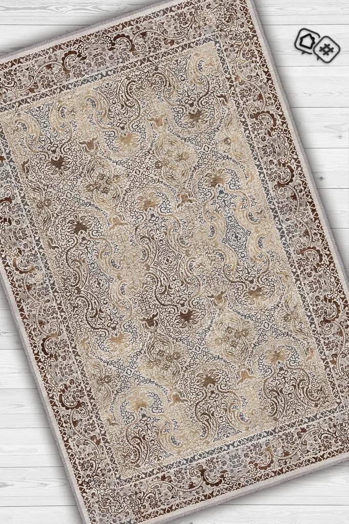 Homshtag Şimdi Yada Asla Etnik Desenli Halı Geometrik Salon Halısı Bej Renkli Oturma Odası Halısı