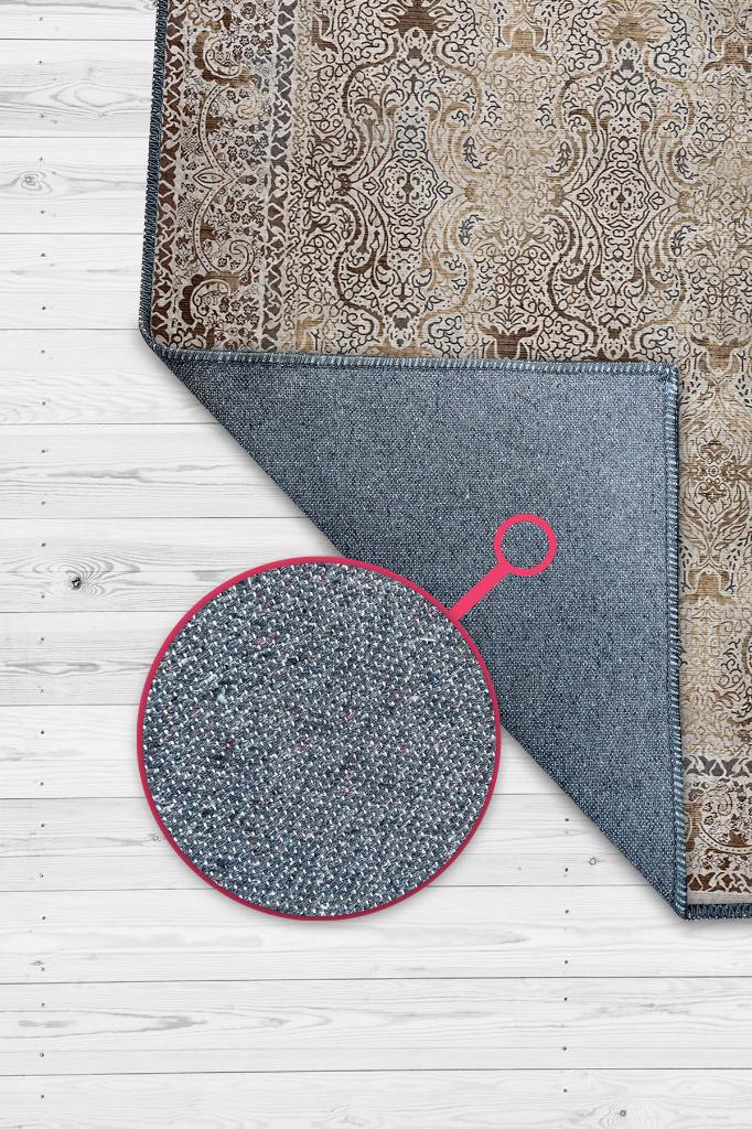 Homshtag Şimdi Yada Asla Etnik Desenli Halı Geometrik Salon Halısı Bej Renkli Oturma Odası Halısı