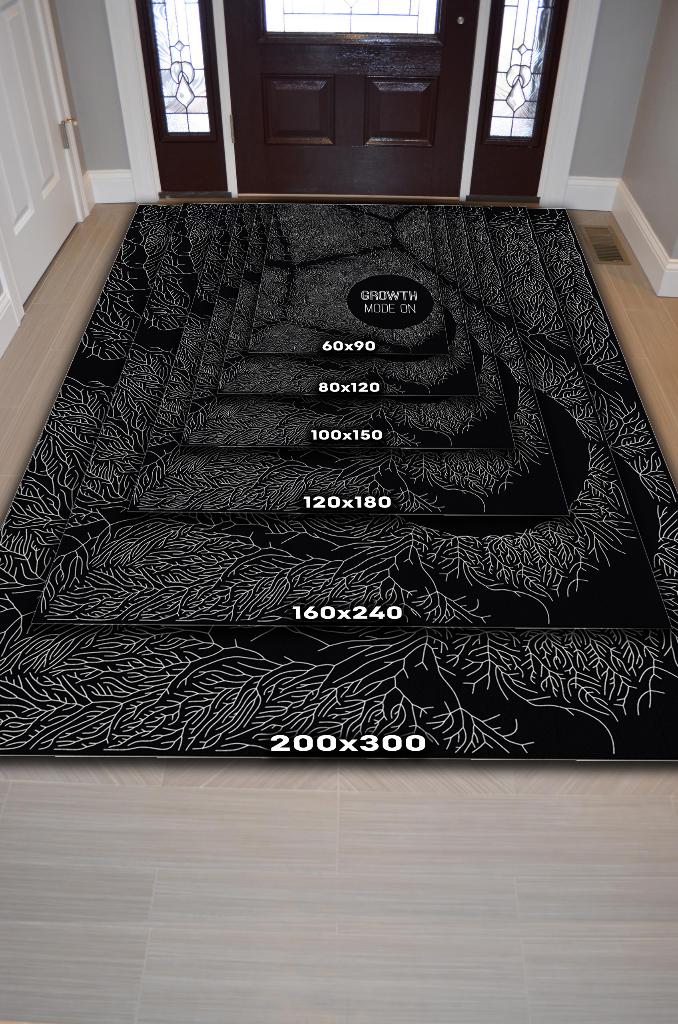 Homshtag Siyah Renkli Halı Modern Figürlü Ofis Halısı Dijital Baskı Dokuma Tabanlı Home Office Halı