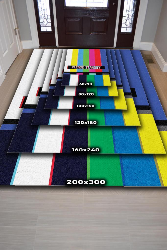 Homshtag Standby Çok Renkli Halı Geometrik Oturma Odası Halısı Modern Çizgili Salon Halısı