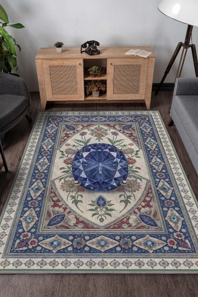 Homshtag Tanzanit Taşı Halısı Mor Aura Renkli Aura Taşı Enerji Spiritüel Temalı Modern Halı