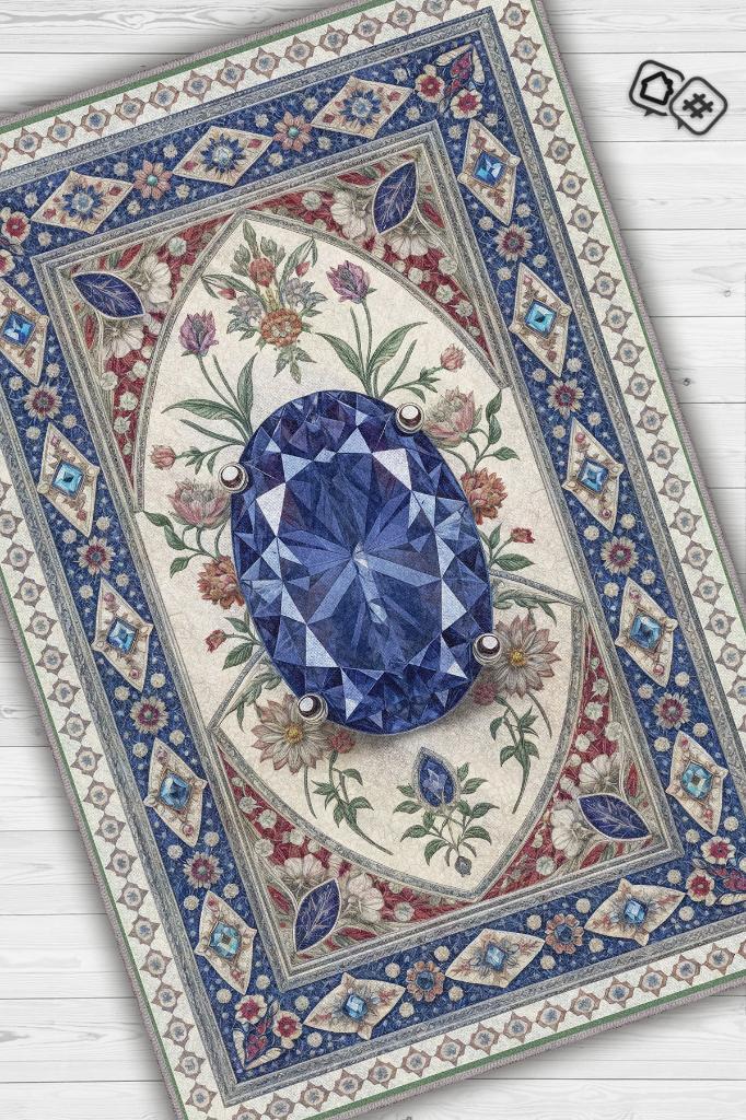 Homshtag Tanzanit Taşı Halısı Mor Aura Renkli Aura Taşı Enerji Spiritüel Temalı Modern Halı