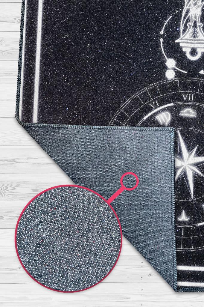 Homshtag Terazi Burcu Astroloji Temalı Halı Burç Halısı Terazi BurcuHediyelik Halı Siyah Renk Halı