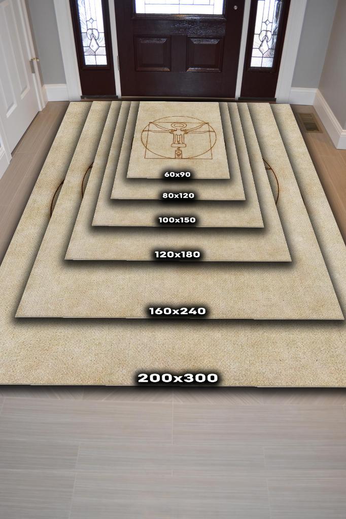 Homshtag Tirbuşon Bej Kahve Renkli Halı Modern Parti Temalı Halı Tasarım Dokuma Hediyelik Halı