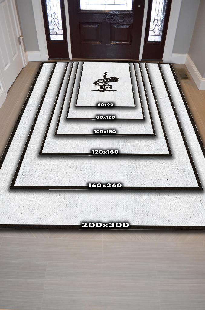 Homshtag Üç Müzik Tarzı Düz Renkli Halı Siyah Beyaz Halı Caz Rock Sever Halısı Müzisyene Hediye Halı