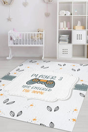 Homshtag Üçüncü Oyuncu Geldi Beyaz Renkli Çocuk Odası Halısı Minimal Çocuk Halısı Bebek Temalı Halı