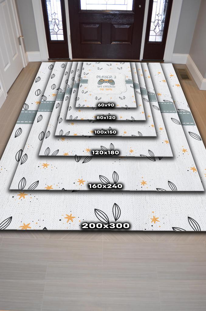 Homshtag Üçüncü Oyuncu Geldi Beyaz Renkli Çocuk Odası Halısı Minimal Çocuk Halısı Bebek Temalı Halı