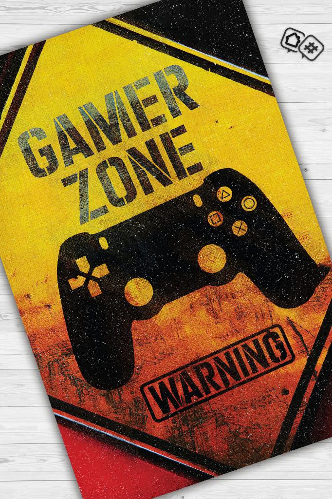 Homshtag Uyarı Oyun Alanı Çok Renkli Oyuncu Halısı Zemini Siyah Renk Gamer Temalı Halı Oyuncuya Hediye