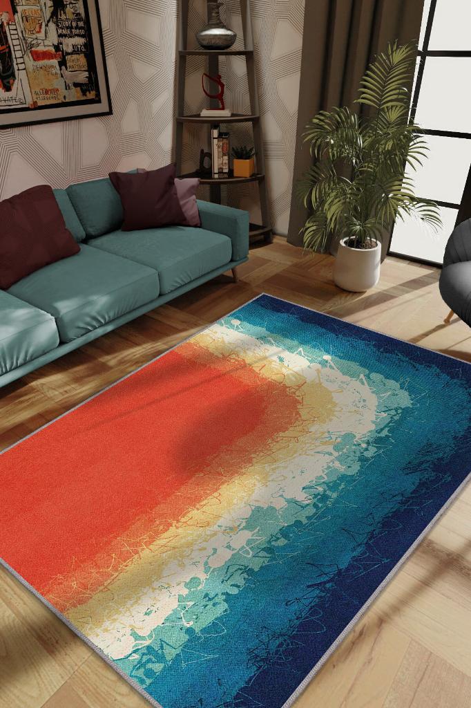Homshtag Uzak Dur Renkli Keep-Off Halı Güneş Temalı Yazlık Halısı Pamuklu Yıkanabilir Salon Halısı