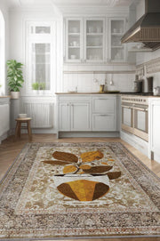 Homshtag Vintage Kahve,Pastel Renkli Vintage Oturma Odası,Pamuklu Dokuma Tabanlı Yıkanabilir Kahvesever Halısı