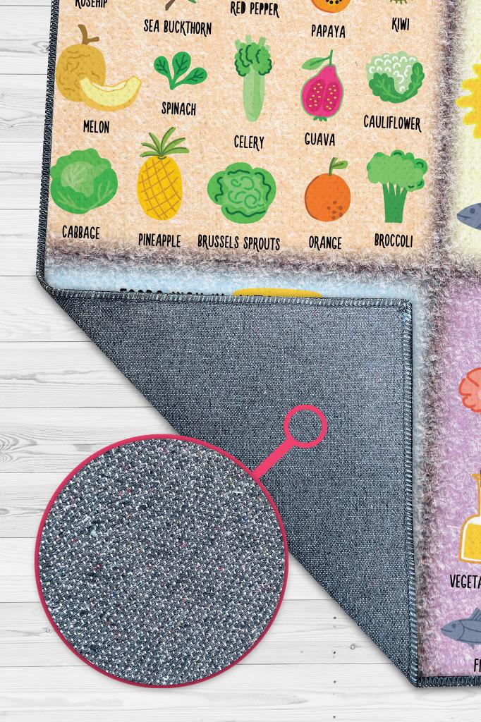 Homshtag Vitaminler Çok Renkli Diyetisyen Halı Diyetisyen Ofisine Diyetisyen Temalı Hediye Halı