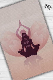 Homshtag Yaşa Sev Gül Siyah Halı Koyu Renkli Yoga Sever Halısı Hediyelik Yıkanabilir Düz Renk Halı