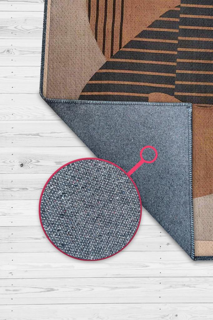 Homshtag Yaşama Sanatı Kahverengi Bej Renkli Halı Geometrik Oturma Odası Halısı Minimal Salon Halı