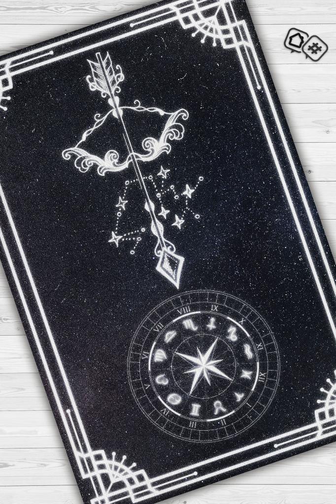 Homshtag Yay Burcu Astroloji Temalı Halı Burç Halısı Yay Burcuna Hediyelik Halı Siyah Renk Halı