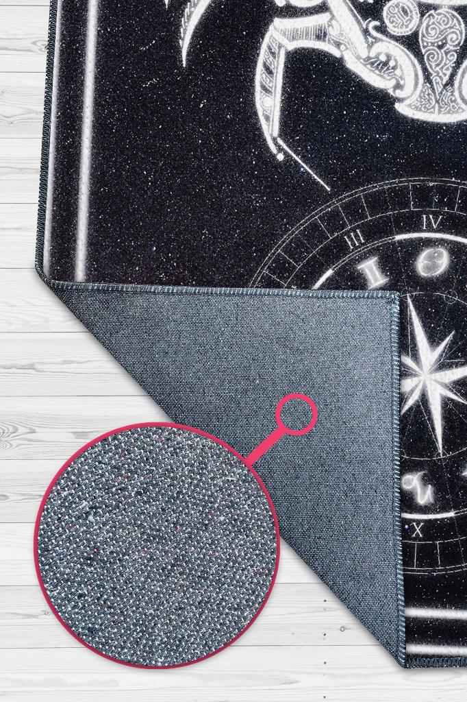 Homshtag Yengeç Burcu Astroloji Temalı Halı Burç Halısı Yengeç Burcuna Hediye Halı Siyah Renk Halı