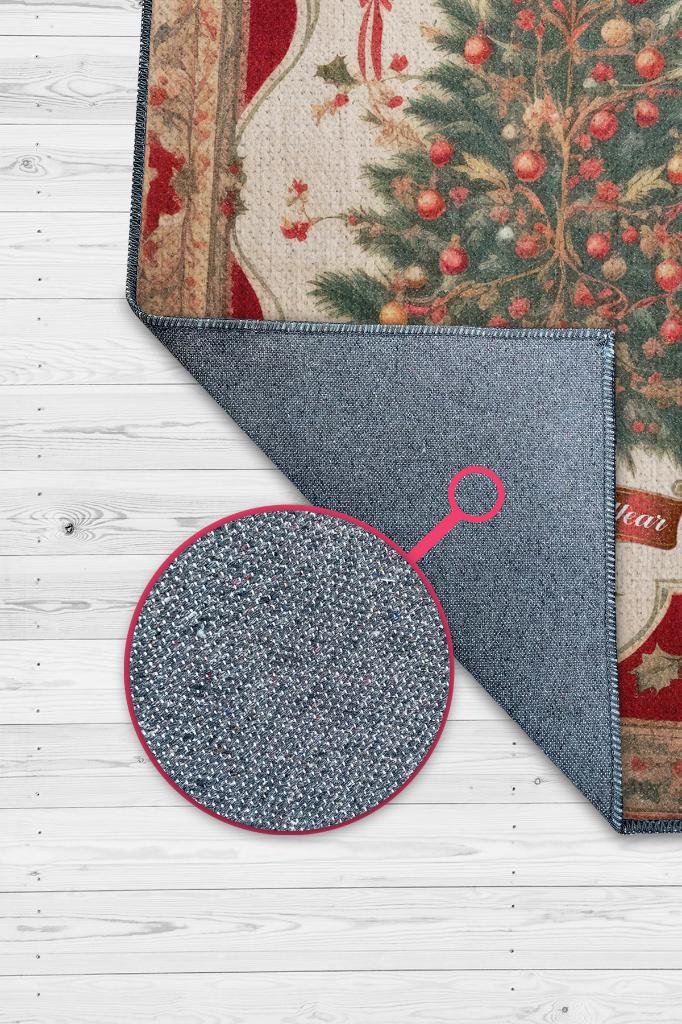 Homshtag Yeni Yıl Temalı Halı Çok Renkli Yeni Yıl Parti Halısı Yılbaşı Temalı Hediyelik Halı