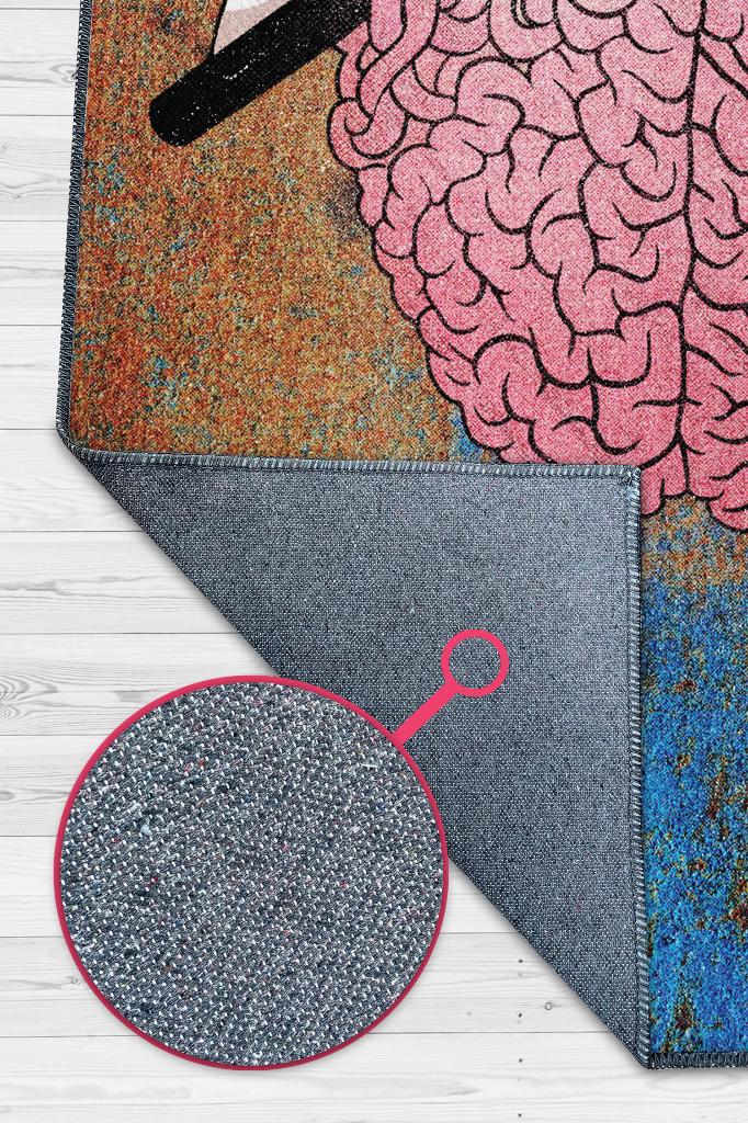 Homshtag Yeniden Kodla Gösterir Pamuklu Dokuma Tabanlı Yıkanabilir Kaymaz Dekoratif Halı