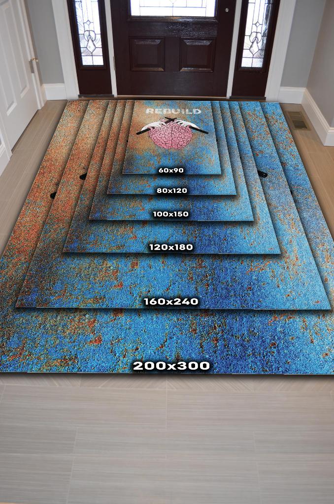 Homshtag Yeniden Kodla Gösterir Pamuklu Dokuma Tabanlı Yıkanabilir Kaymaz Dekoratif Halı