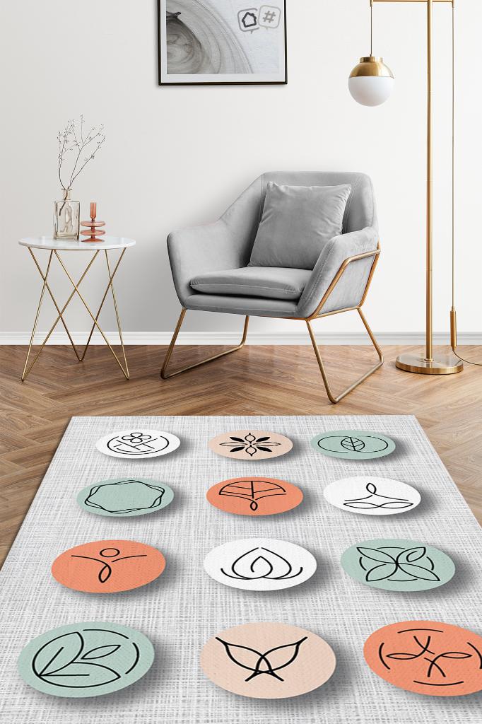 Homshtag Yoga Dünyam Açık Renkli Halı Yoga Sever Halısı Minimalist Hediyelik Halı Yoga Halısı