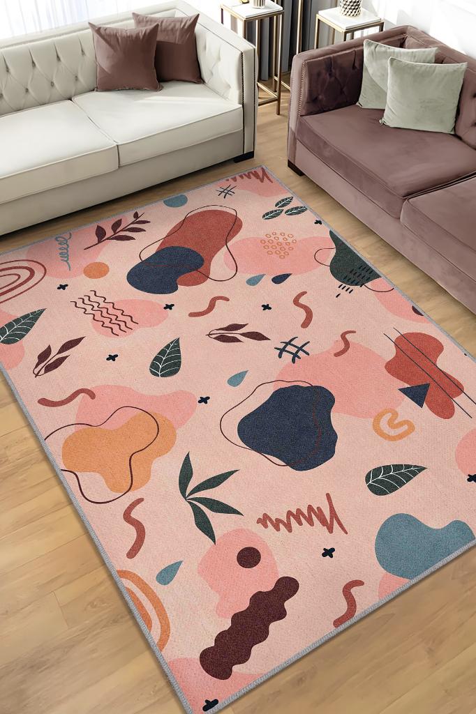 Homshtag Yolculuk Çok Renkli Geometrik Halı Eğlenceli Salon Halısı Modern Oturma Odası Halısı