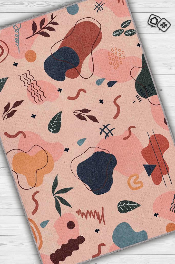 Homshtag Yolculuk Çok Renkli Geometrik Halı Eğlenceli Salon Halısı Modern Oturma Odası Halısı