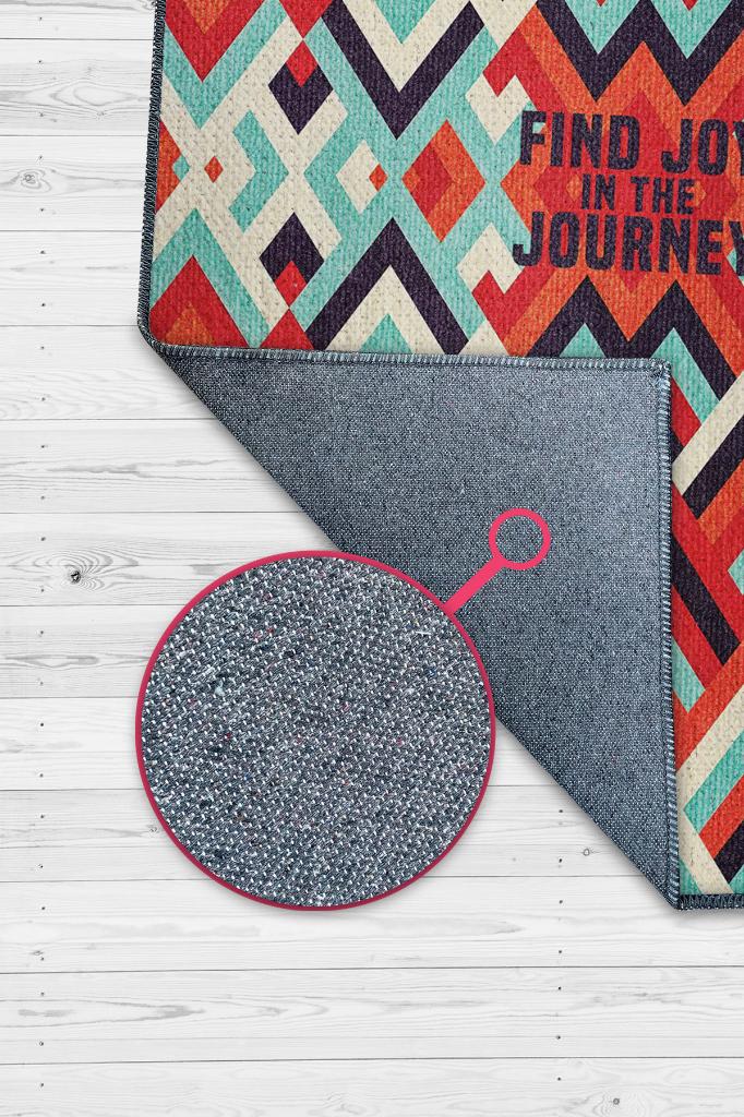 Homshtag Yolculuk Renkli Retro Geometrik Oturma Odası Yazlık Halı Pamuklu Yıkanabilir Salon Halısı