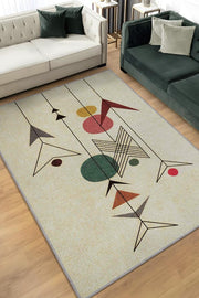 Homshtag Yüksel Yazılı Minimalist Geometrik Oturma Odası Halısı Pamuklu Yıkanabilir Salon Halısı