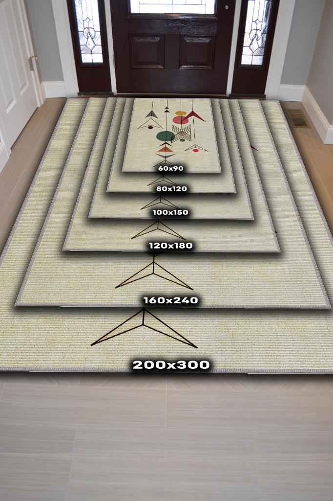 Homshtag Yüksel Yazılı Minimalist Geometrik Oturma Odası Halısı Pamuklu Yıkanabilir Salon Halısı