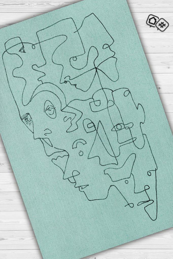 Homshtag Yüzler Pamuklu Dokuma Tabanlı Yıkanabilir Kaymaz Dekoratif Halı