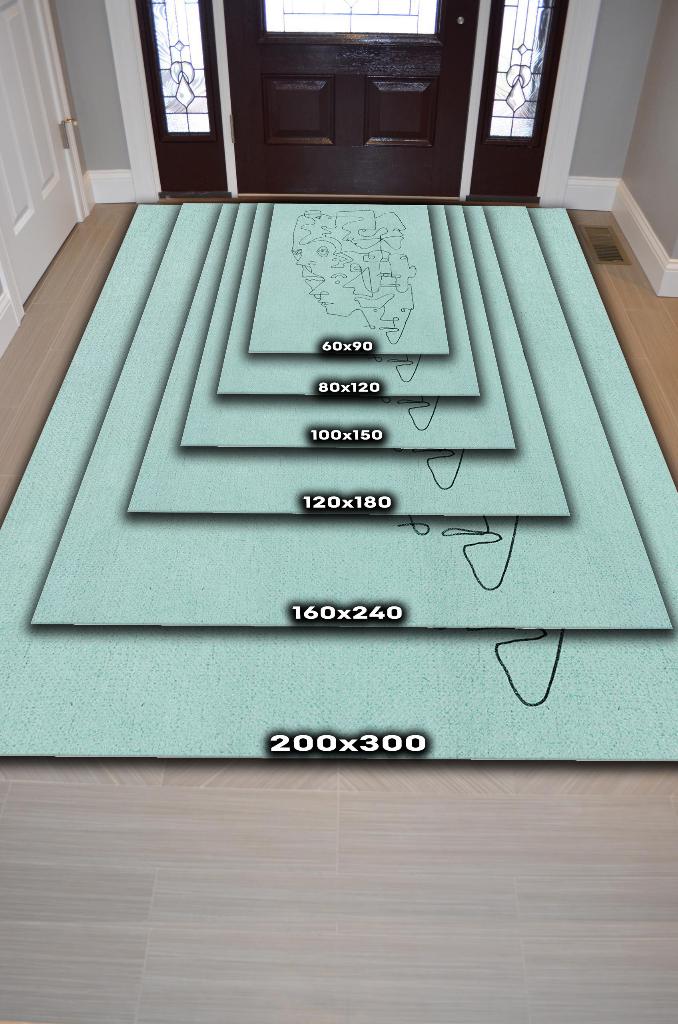 Homshtag Yüzler Pamuklu Dokuma Tabanlı Yıkanabilir Kaymaz Dekoratif Halı