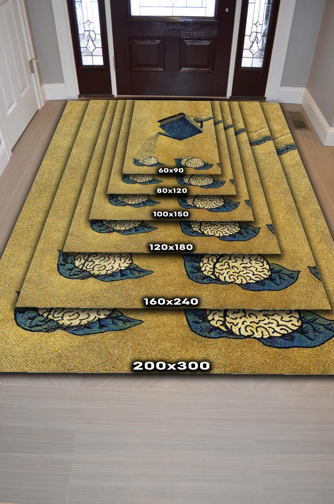 Homshtag Zihnini Besle Sarı Renkli Kitap Sever Halısı Okuma Sever Çalışma Odası Halısı