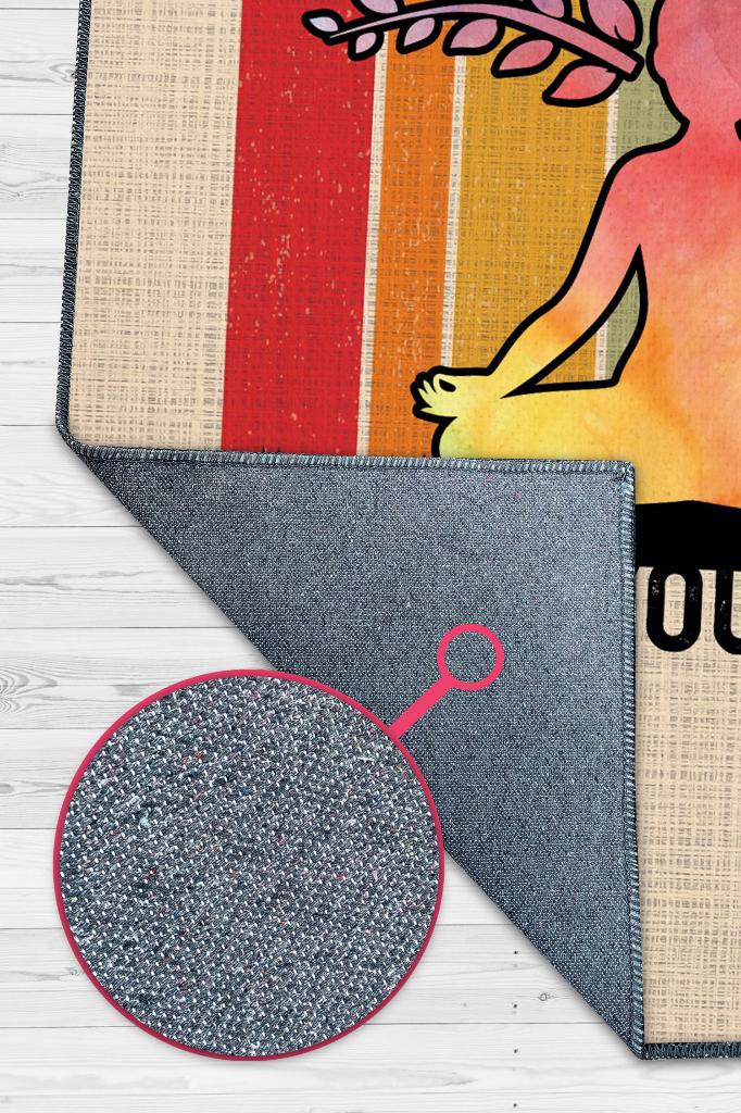 Homshtag Zihnini Sakinleştir Renkli Halı Meditasyon Sever Halısı Hediyelik Halı Yoga Halısı