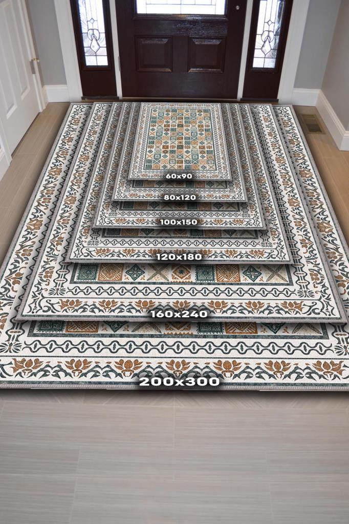 İnce Geomterik Detaylı Damalı Sanatsal Halı, Rustik Oturma Odası Halısı, Kültürel Desenli Salon Halısı