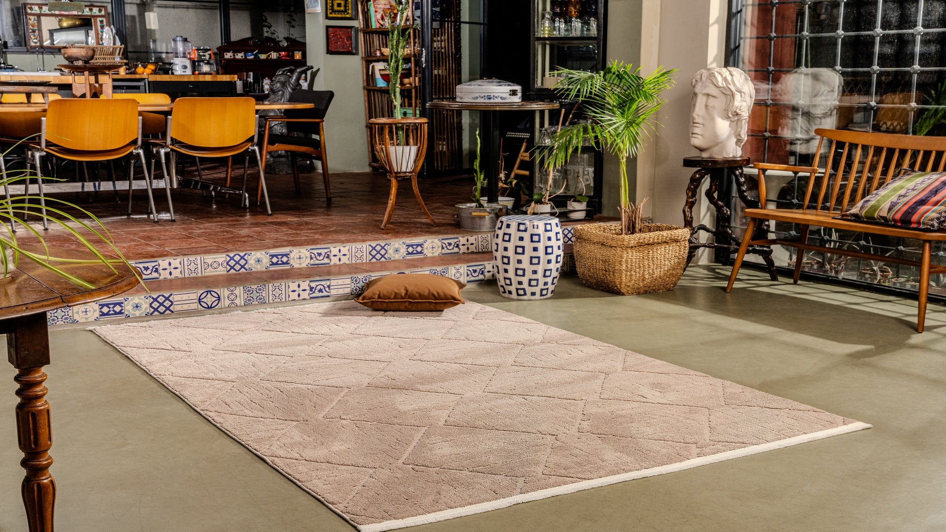 Jolly A0311 Bej Yumuşak Dokulu Salon Mutfak Koridor Oturma Odası Yolluk Halı Makine Halısı