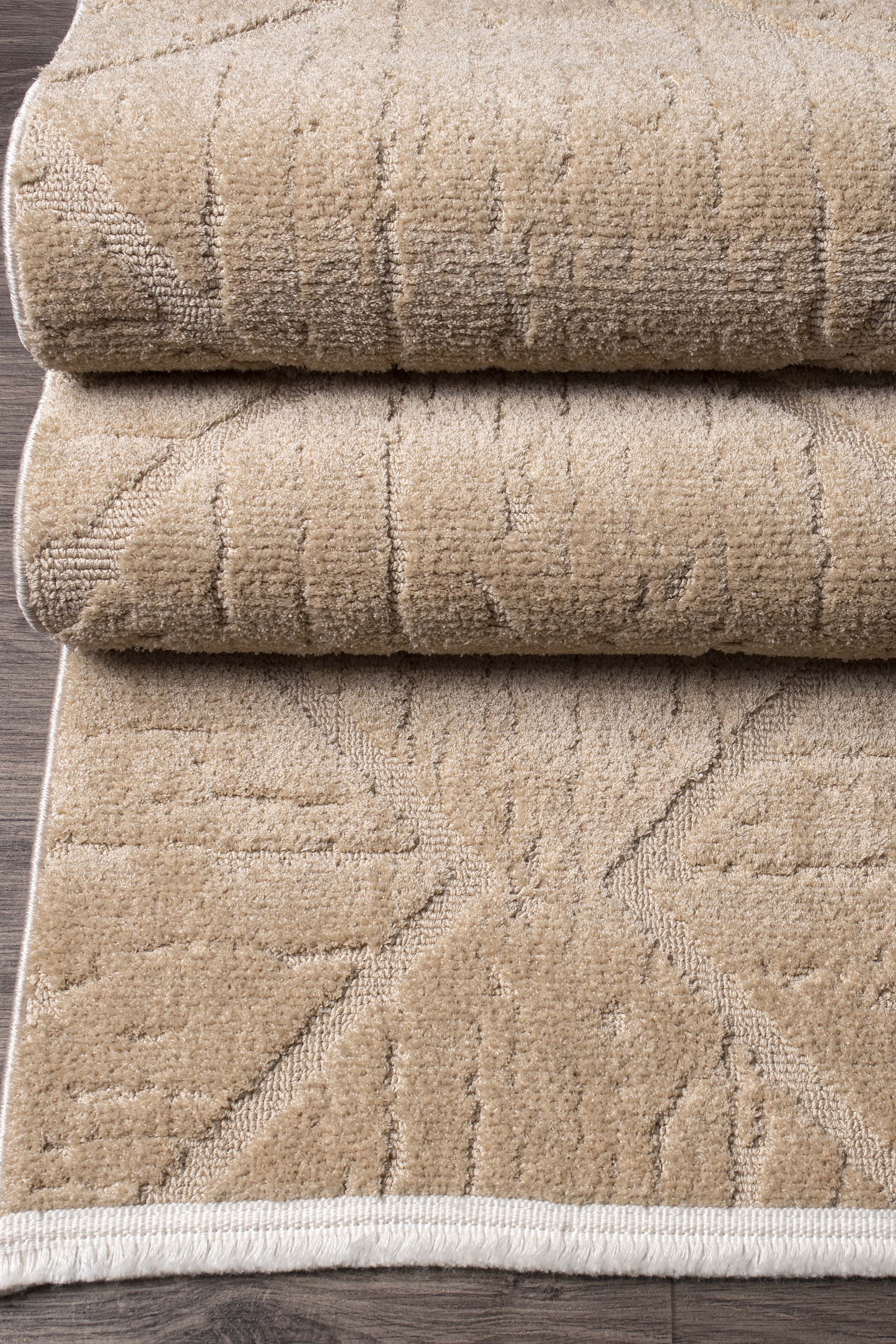 Jolly A0311 Bej Yumuşak Dokulu Salon Mutfak Koridor Oturma Odası Yolluk Halı Makine Halısı